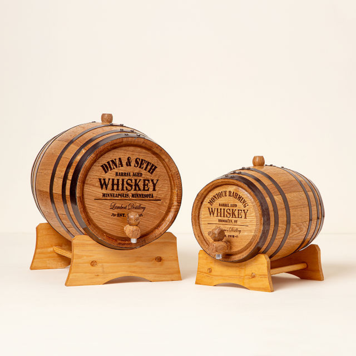 28. Raise a Glass to Ten Years Together with a Personalized Whiskey Barrel