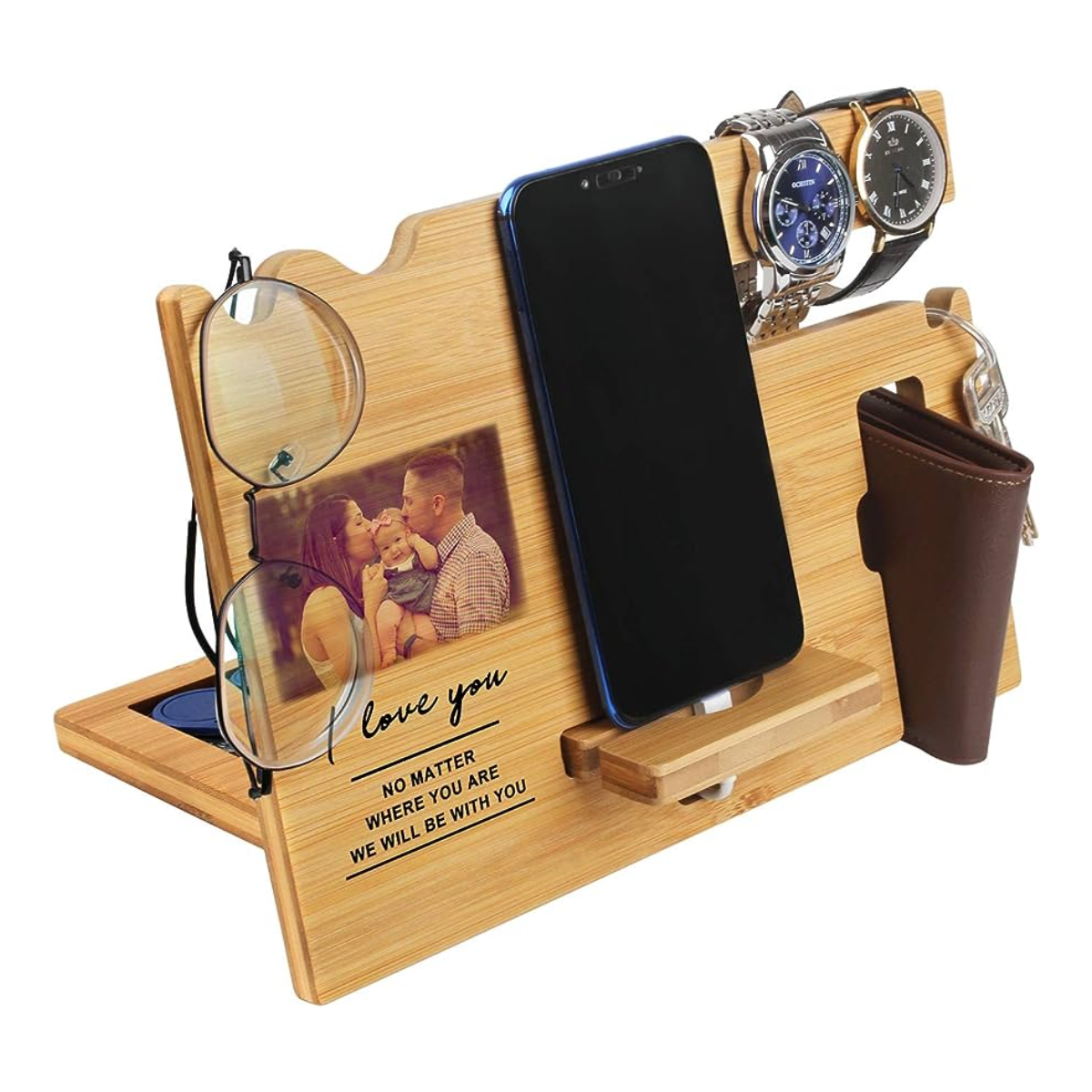 10. Personalized Wooden Phone Dock: A Thoughtful and Unique Anniversary Gift for Him