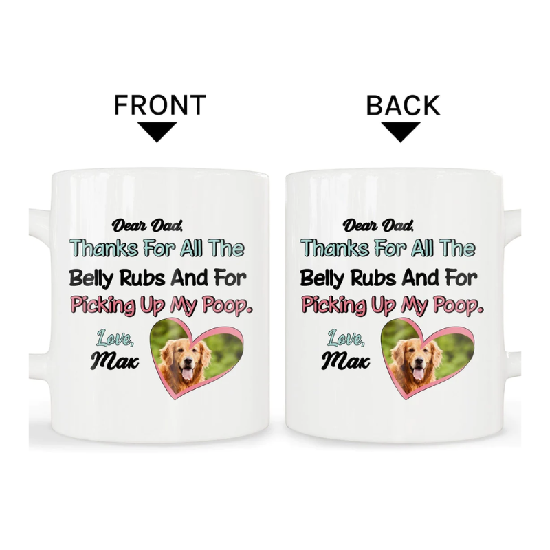 Picking Up My Poop Personalized Fathers Day or Birthday gift for Dad for Dog Lovers Custom Mug MyMindfulGifts
