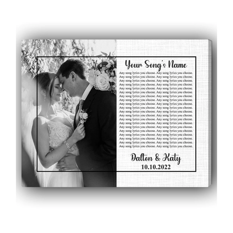 12. Capture Your Love Story with a Song Lyrics Photo - Custom Canvas - My Mindful Gifts