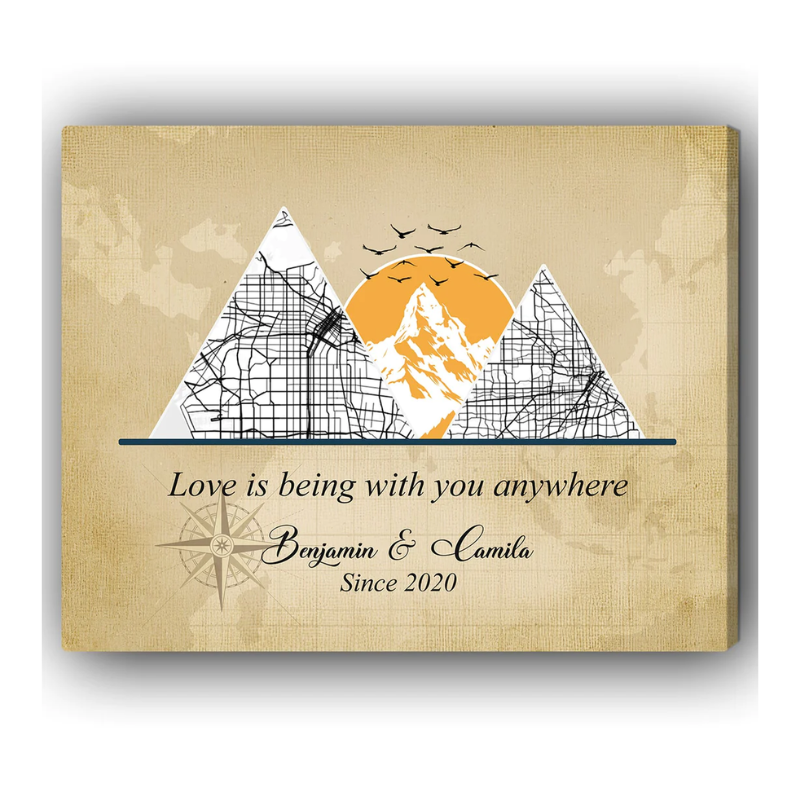 18. Travel Memories: Personalized Canvas - Celebrate Your Anniversary with a Unique Gift for Him
