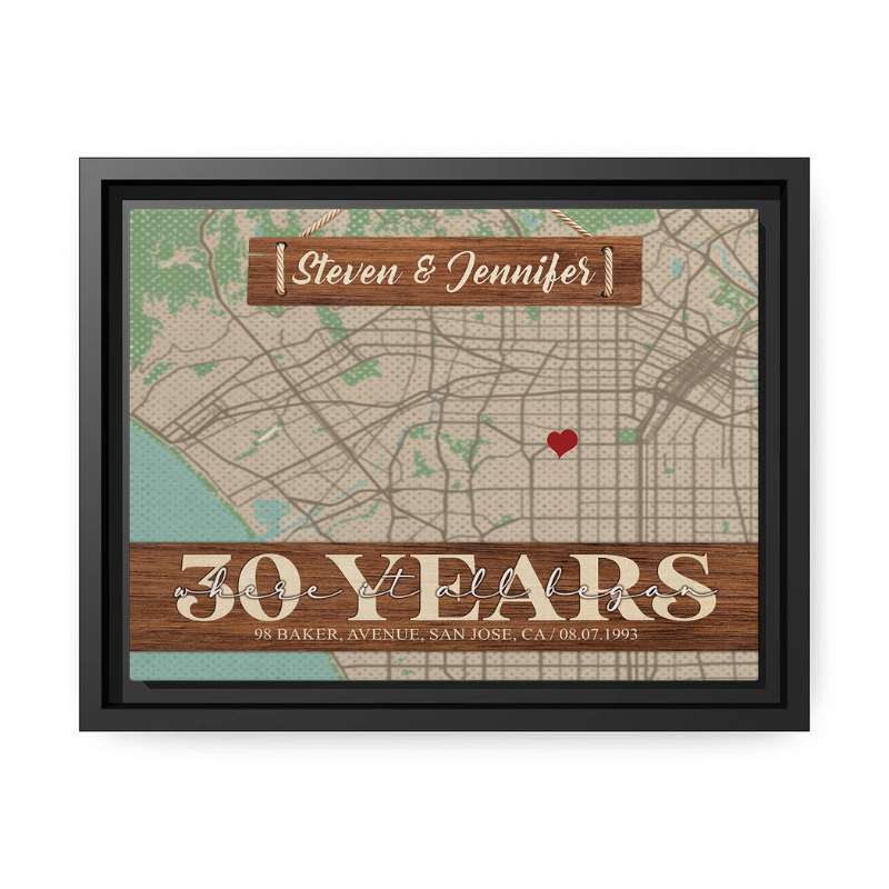 11. Where It All Began - Celebrate 30 Years of Love with a Personalized Custom Canvas Gift