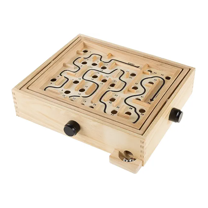 Wooden Labyrinth Maze Dexterity and Focus