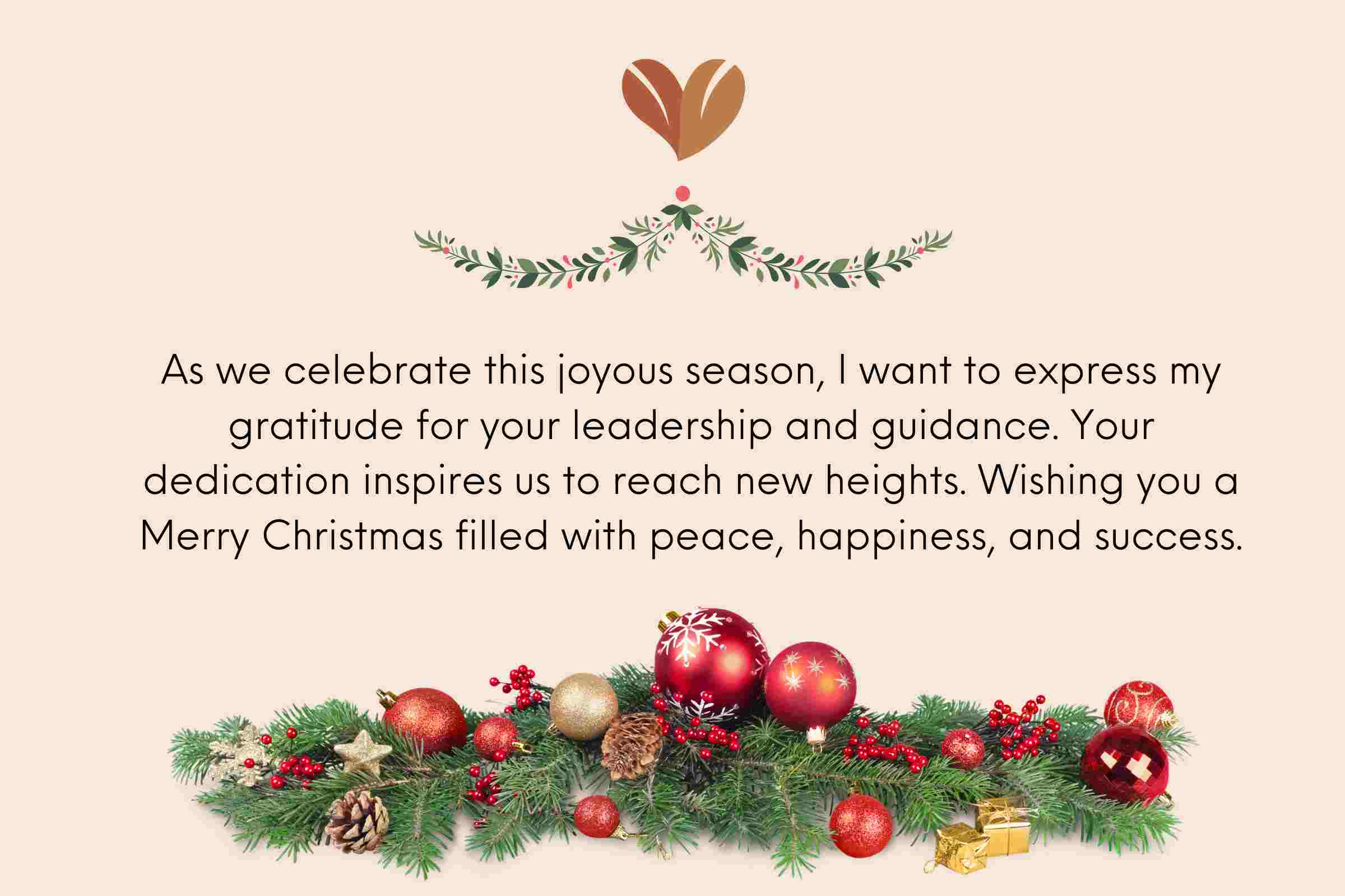Heartwarming christmas message for Boss