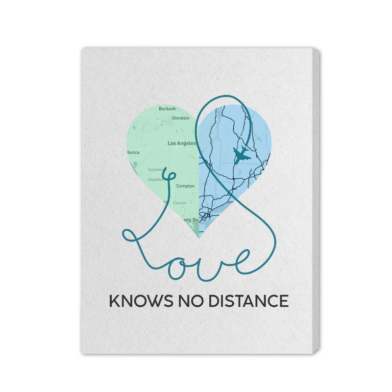 10. Preserve Your Love Milestone with a Personalized 2nd Year Anniversary Custom Map Canvas