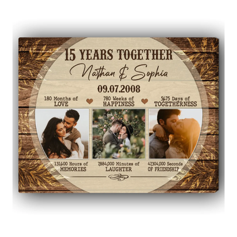 5. Custom Canvas: A Thoughtful and Crystal Anniversary Gifts for Him or Her