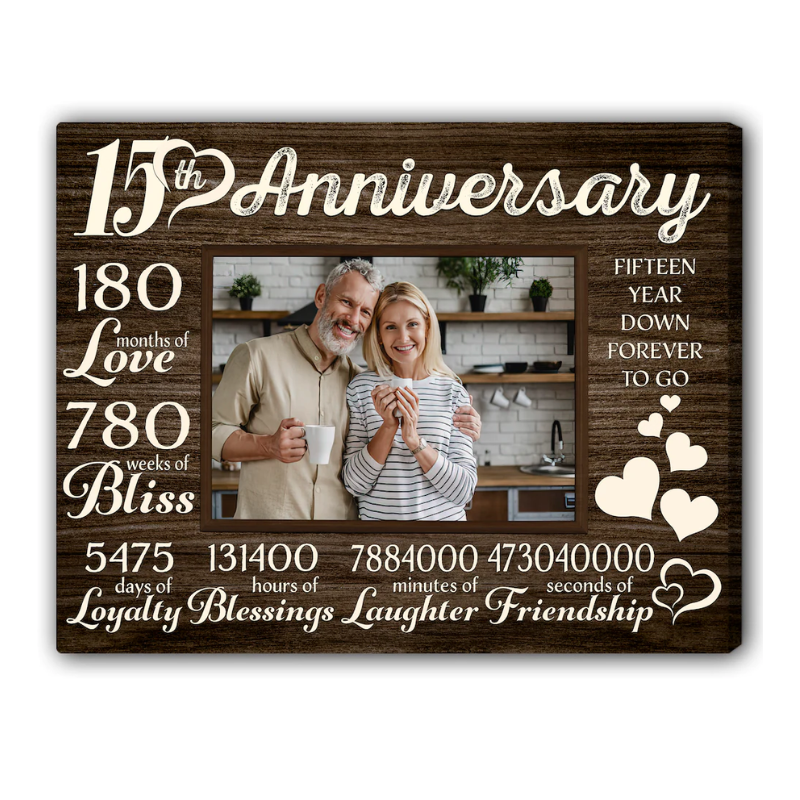 2. 180 Months Of Love - Personalized 15 Year Crystal Anniversary Gifts for Him For Her