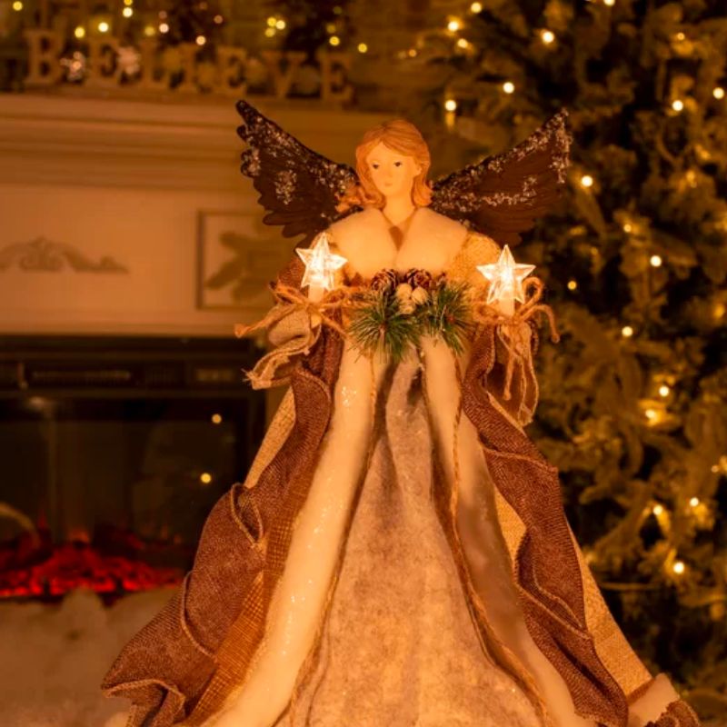 Wooden Angel Christmas Tree Topper