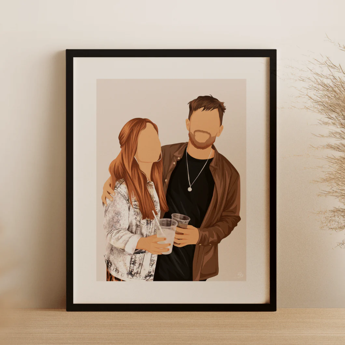 21. Capture Your Love Story with an Artistic Custom Portrait - The Perfect Anniversary Gift for Him