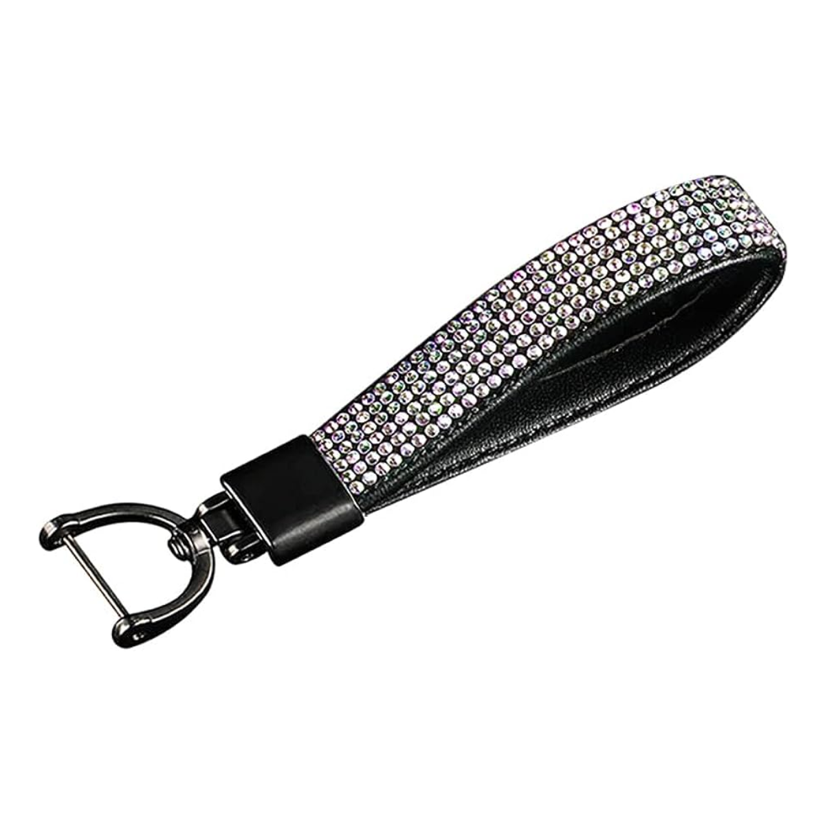 14. Sparkle and Style: Crystal-Adorned Leather Key Holder