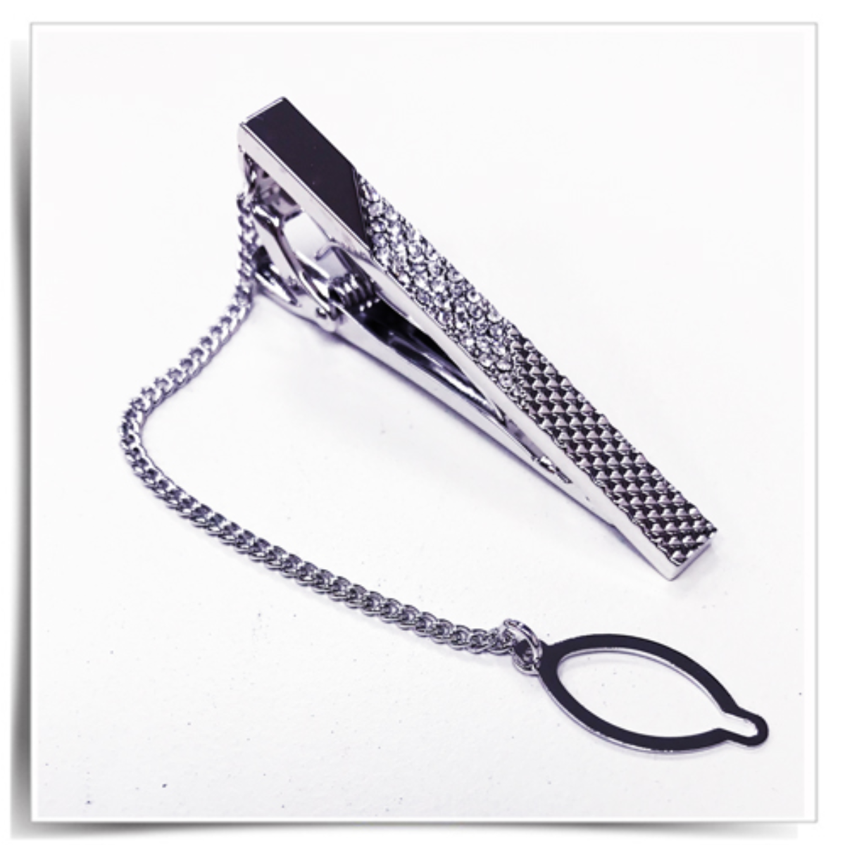 36. Sparkling Style: Crystal-Inspired Tie Clip, the Perfect Anniversary Gift for Him