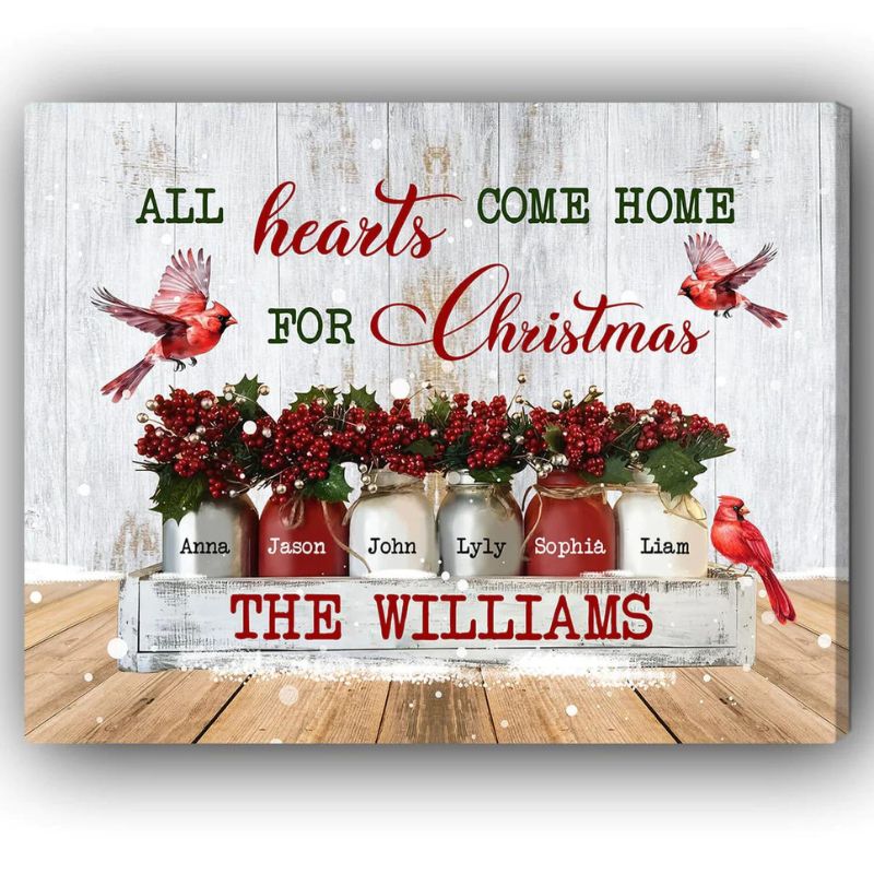 Custom Canvas Print "All Hearts Come Home for Christmas"