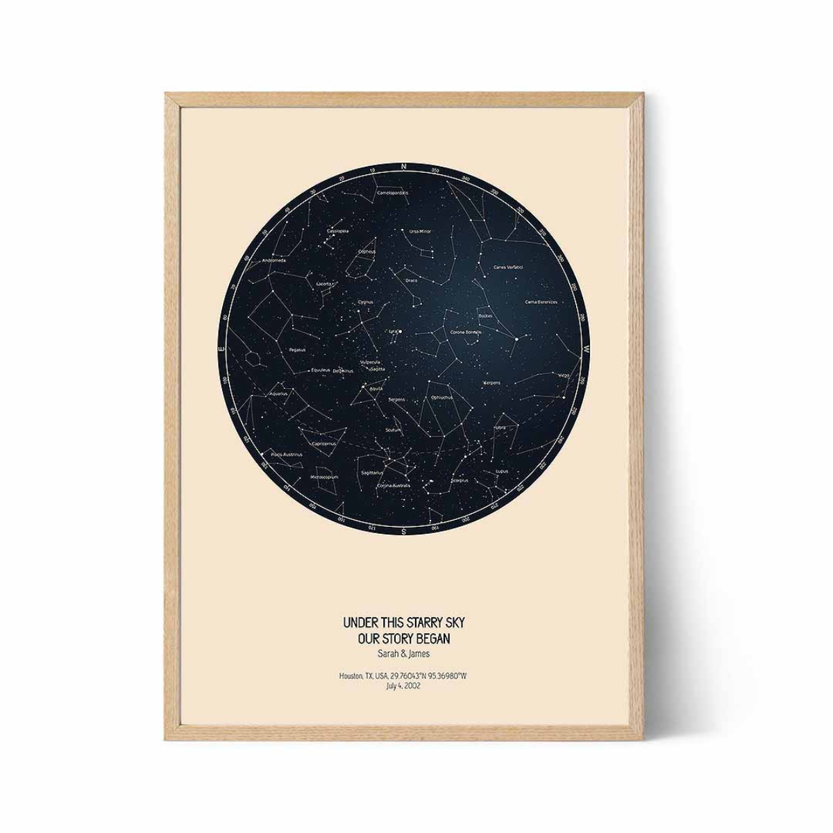 3. Capture the Magic of Your Wedding Night with a Personalized Custom Star Map