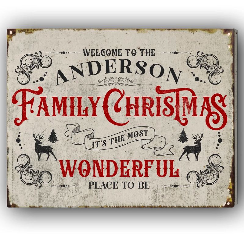 Custom Canvas Print "Family Christmas Sign"