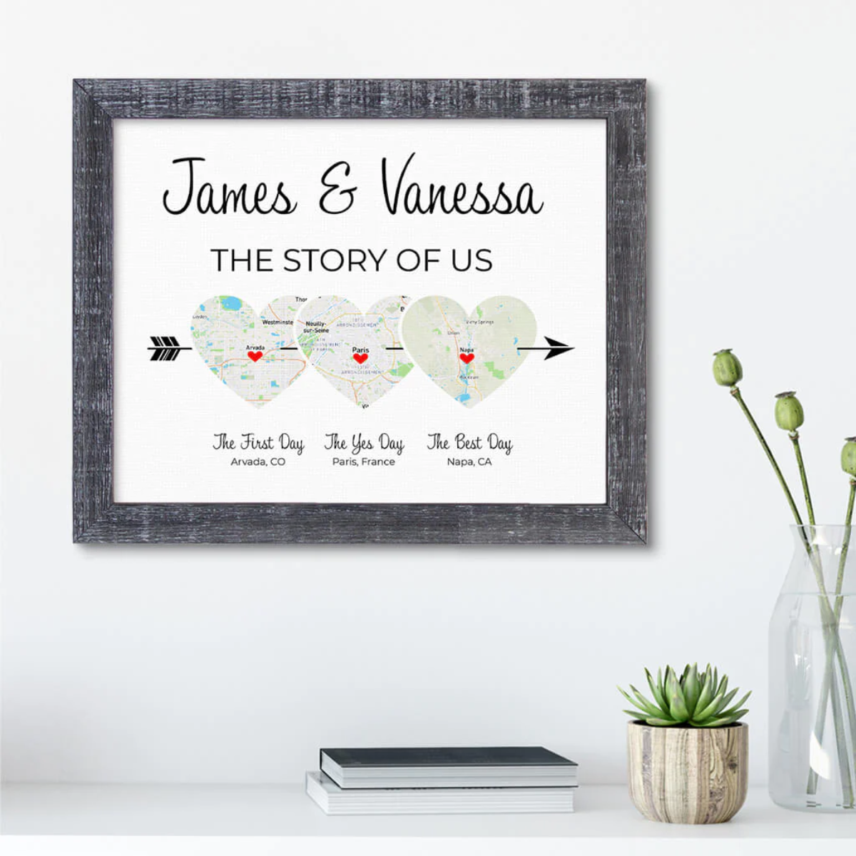 38. Craft a Timeless Love Story: Personalized Wall Art for Your Anniversary