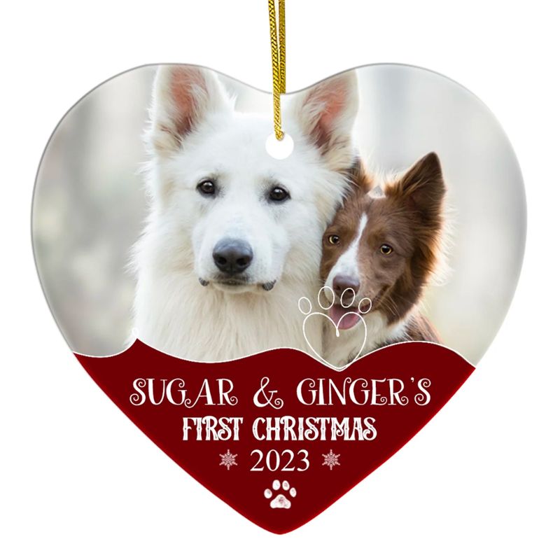 Delight Dog Lovers with a Personalized Ceramic Ornament for their Pups First Christmas