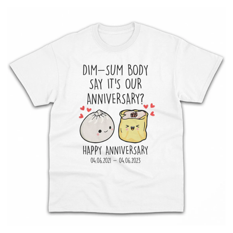 16. Say 'It's Our Anniversary' with a Personalized Custom T-Shirt: - Unique Gift Idea for Him