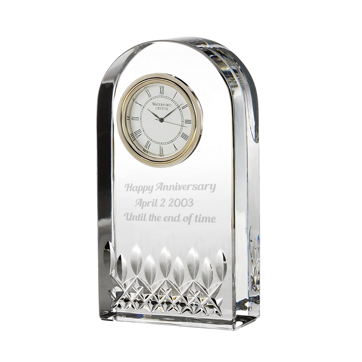 4. Timeless Elegance: Engraved Crystal Watch