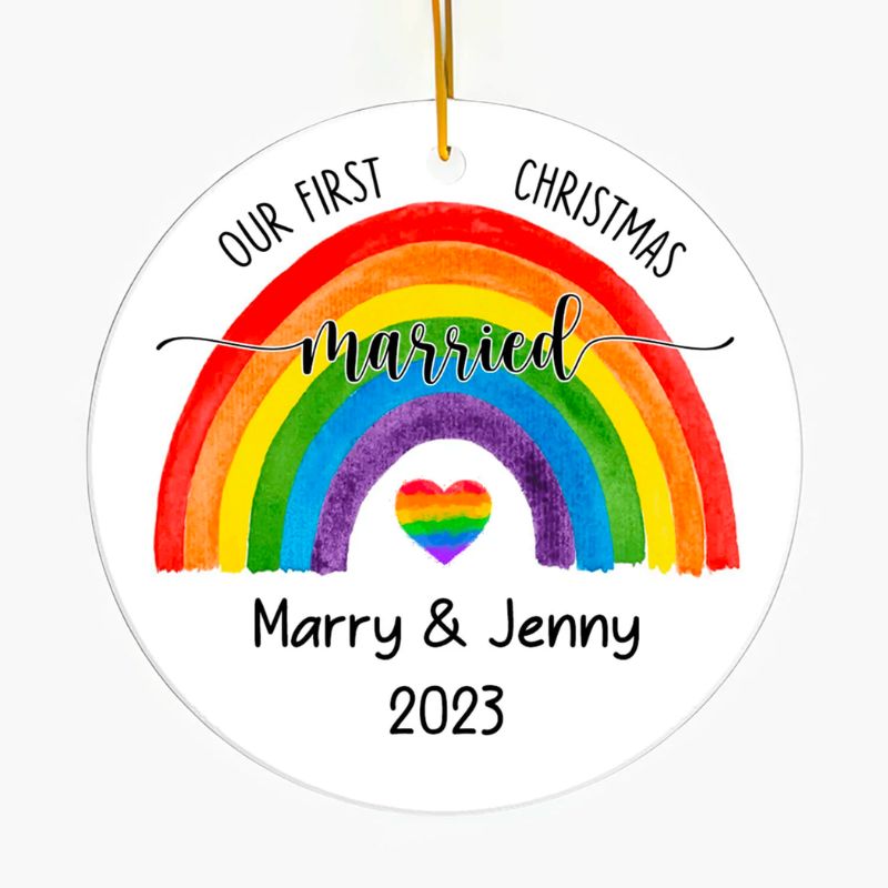 First Christmas as a Married Couple Celebrate with Personalized Custom Ceramic Ornaments