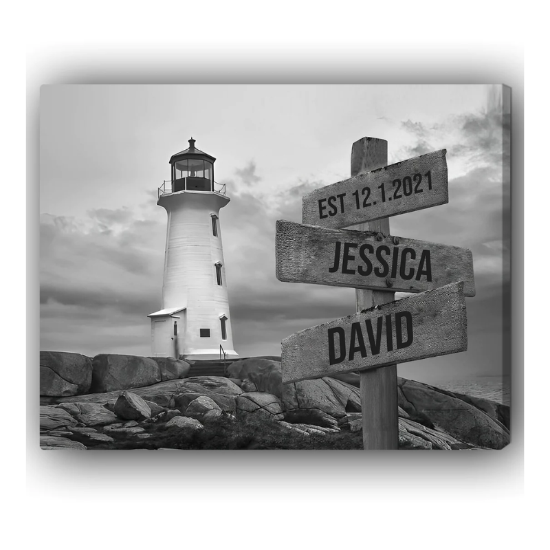 33. Intersection Scenery Style: Personalized Canvas - A Unique Anniversary Gift Idea for Him