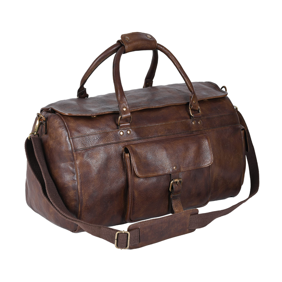 22. Timeless Elegance: Personalized Leather Travel Duffel Bag - A Perfect Anniversary Gift for Him