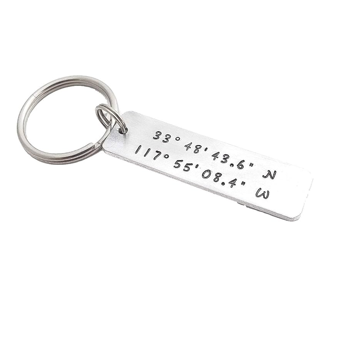 28. Forever Remembered: Personalized Coordinates Keychain, the Perfect Anniversary Gift Idea