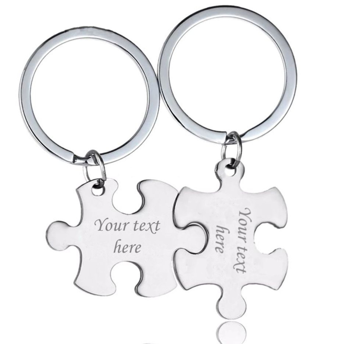 24. Piece Together Your Love: Personalized Puzzle Piece Keychains for Memorable Anniversary Gifts