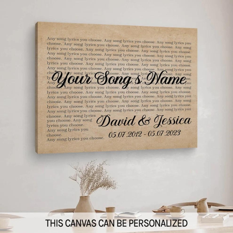 Personalized Song Lyric Wall Art
