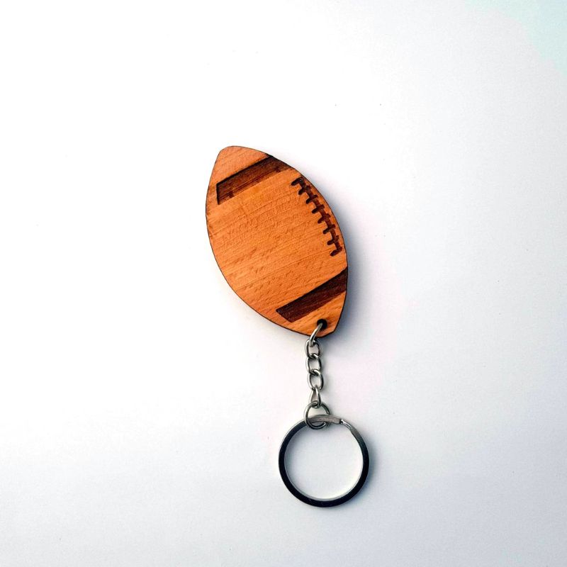 Handmade Wooden Keychain with Sports Icon