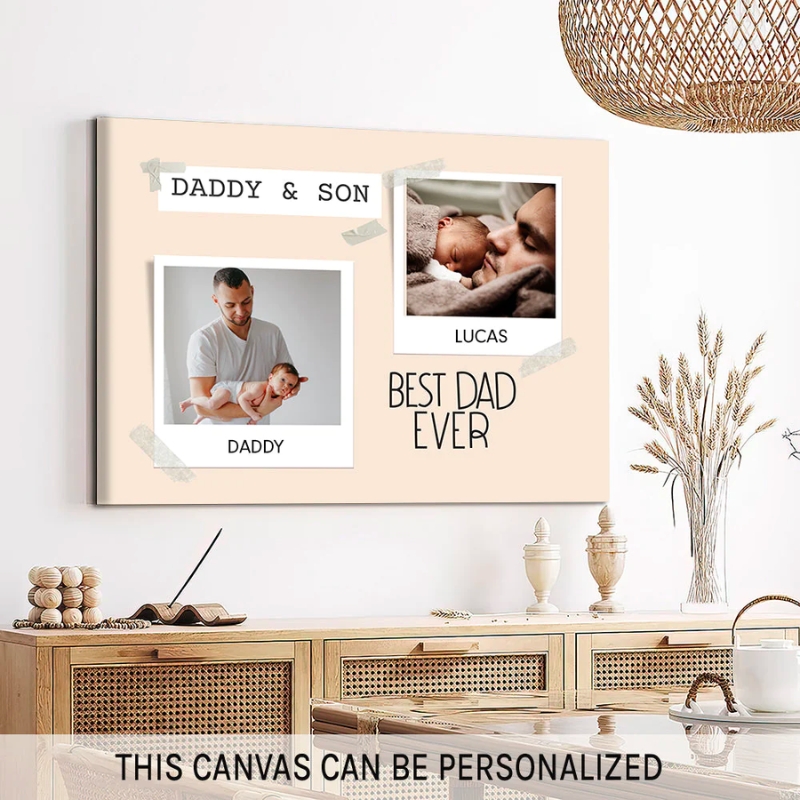Dad and Baby Photo Canvas Print