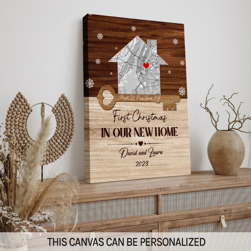 Custom Canvas Print “First Christmas in Our New Home”