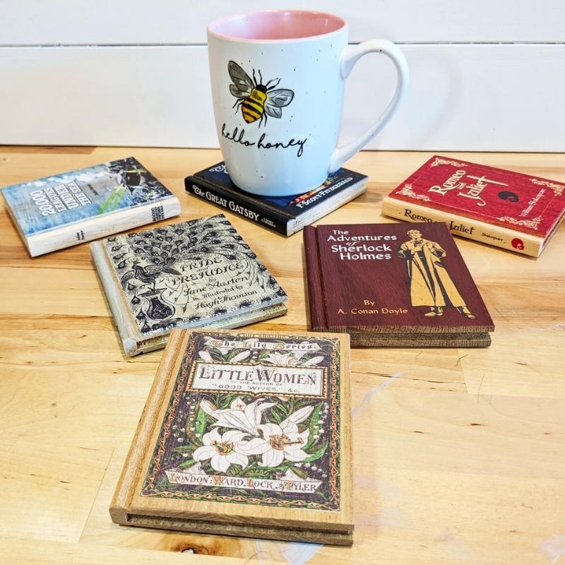 Personalized Book-Themed Coasters