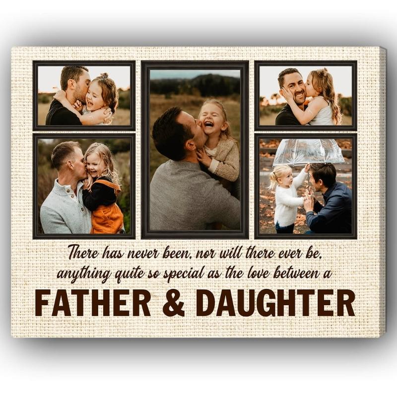 Personalized Father and Daughter Photo Canvas - christmas gifts for dad