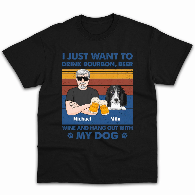 Custom Tshirt "I Like Beer, My Dog And Maybe 3 People"