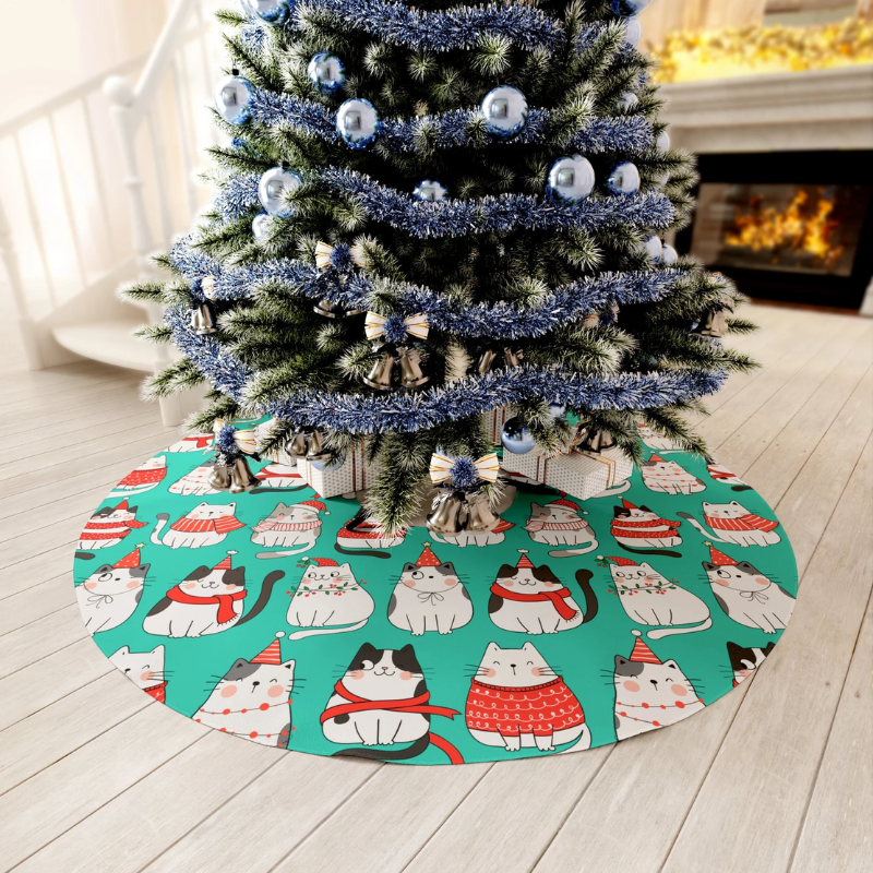 Cat-themed Christmas Tree Skirt