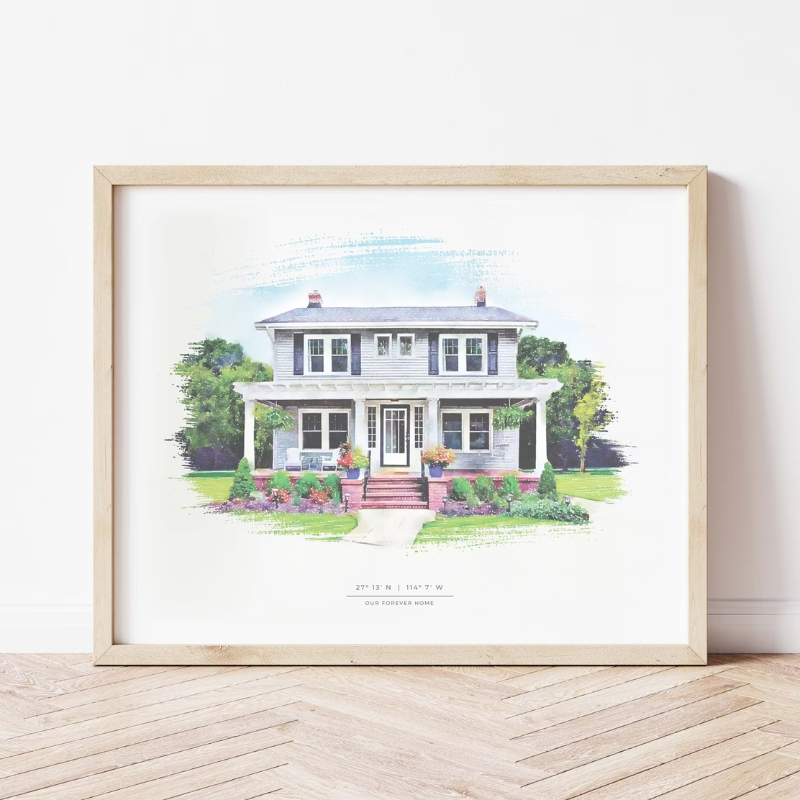 Hand-Painted Home Portrait