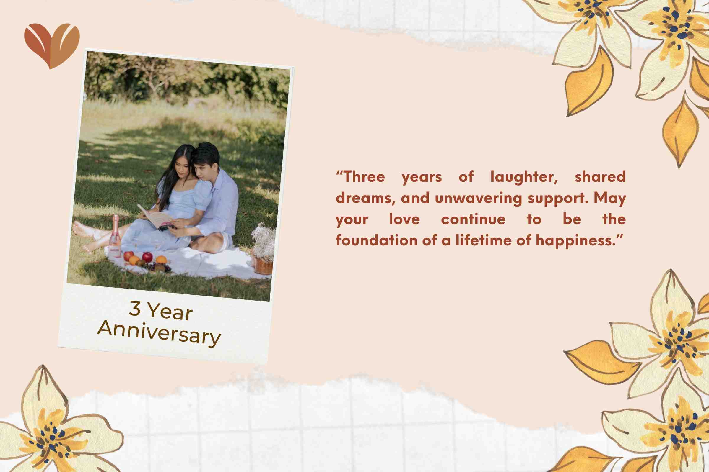 3 Year Anniversary Messages for Couples