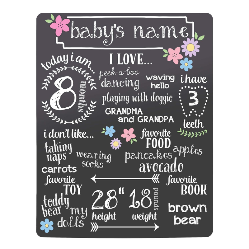 Tiny Ideas Baby's Monthly Chalkboard