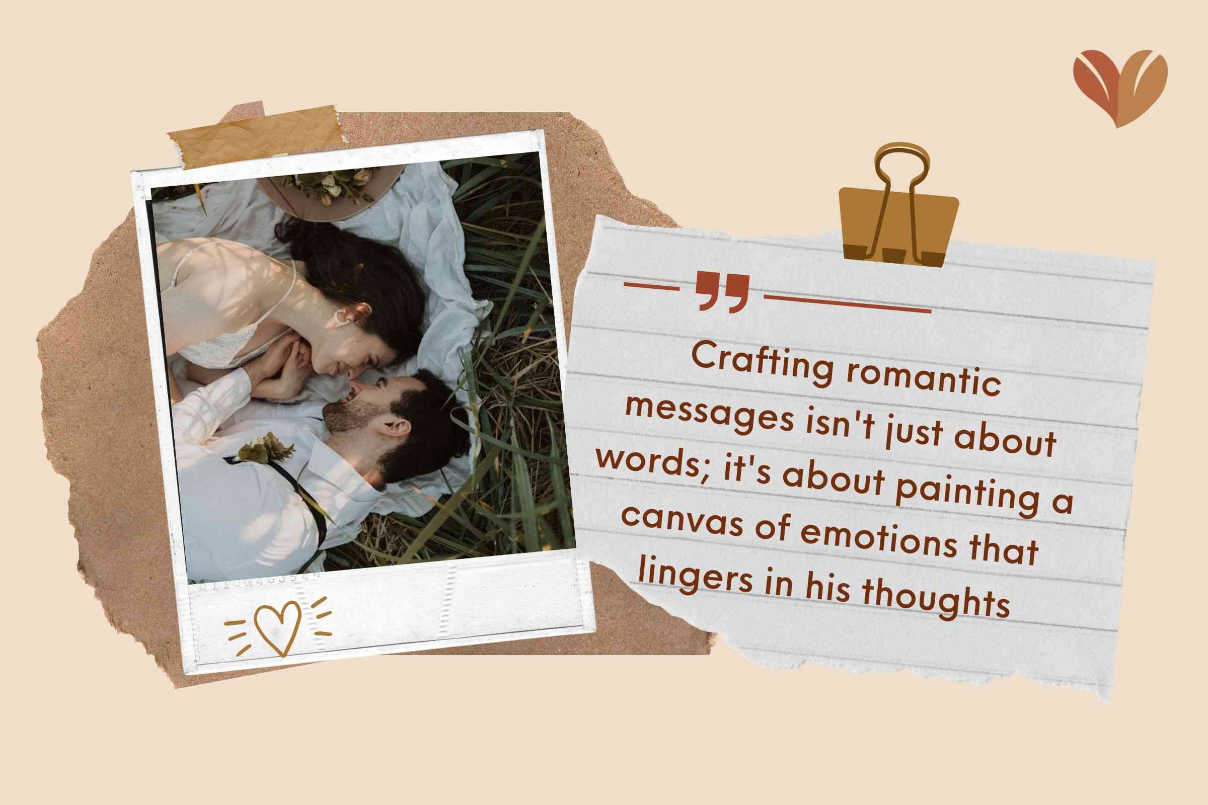 Crafting romantic messages isn't just about words; it's about painting a canvas of emotions that lingers in his thoughts