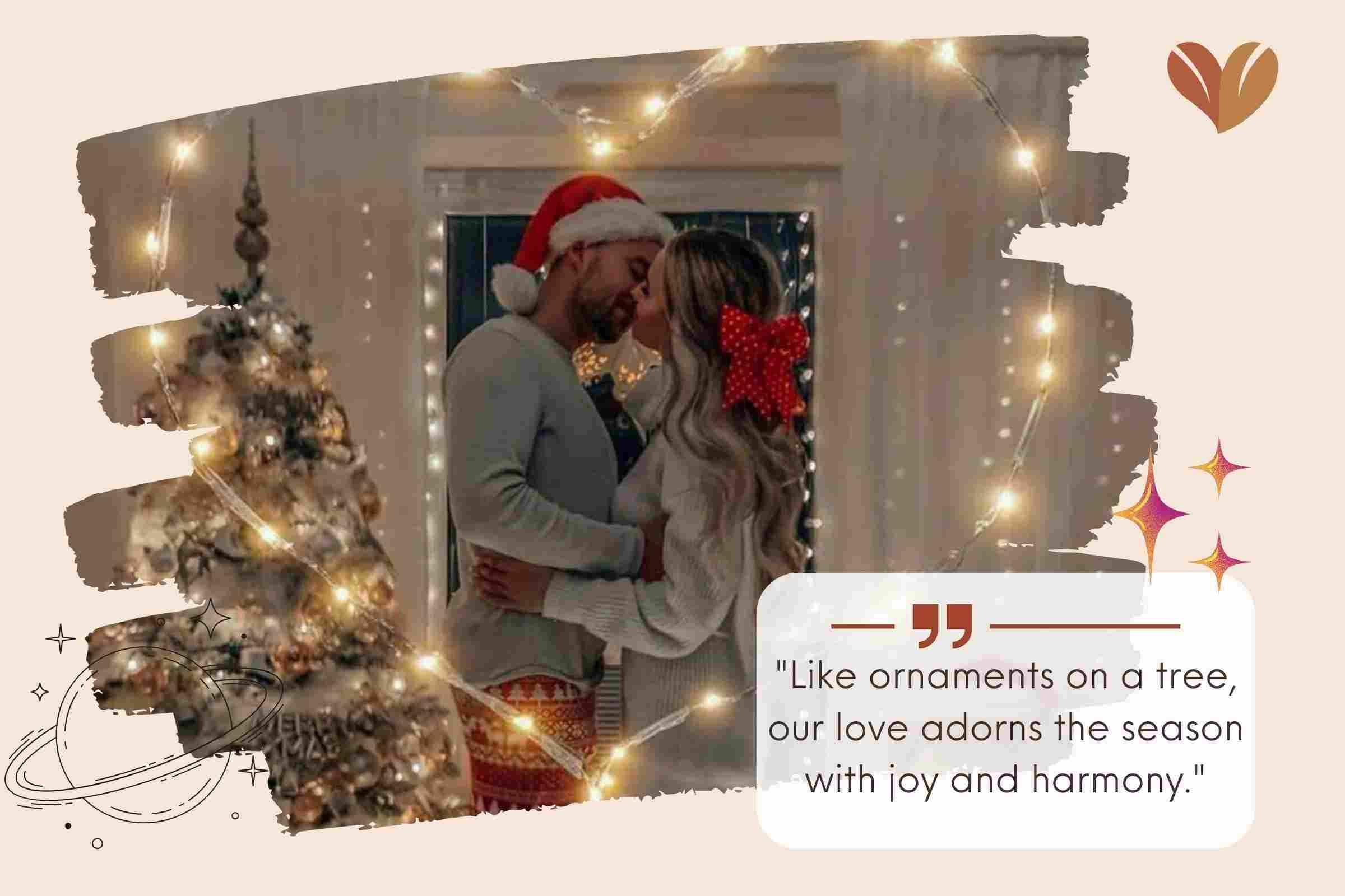 "Like ornaments on a tree, our love adorns the season with joy and harmony."
