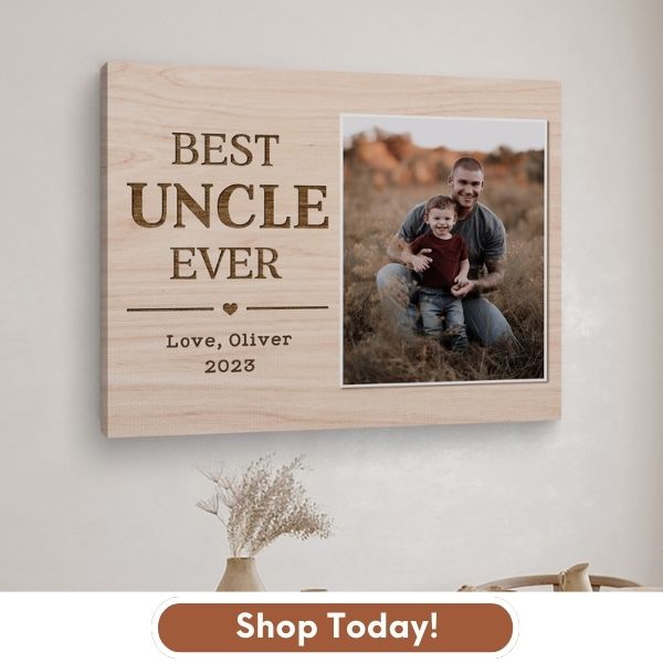 Best Uncle Ever - Personalized Birthday or Christmas gift For Uncle - Custom Canvas Print - MyMindfulGifts