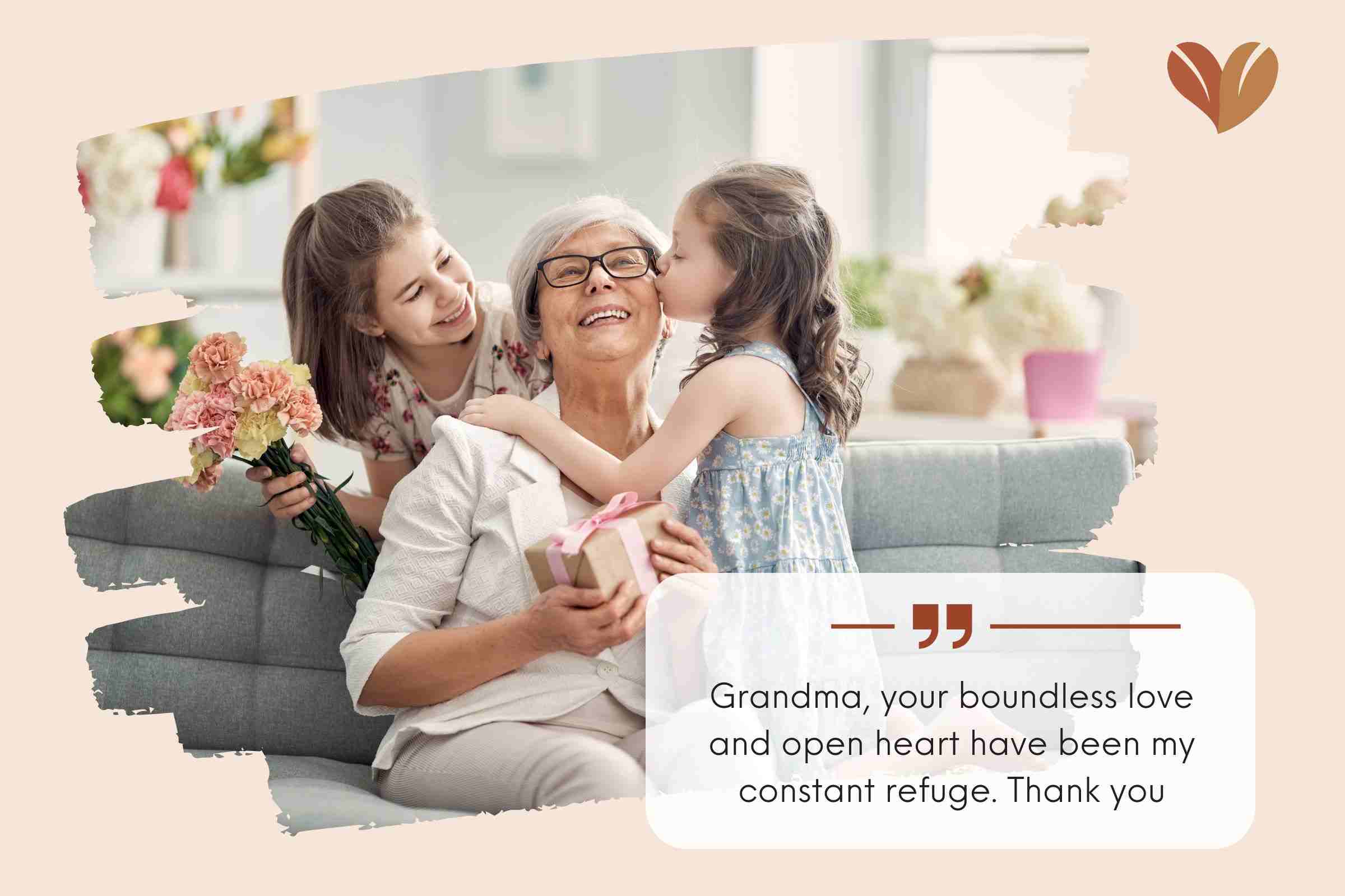 Grandmother Mothers Day Quotes: Grandma's embrace wraps us in love, a comforting blanket on cold days.
