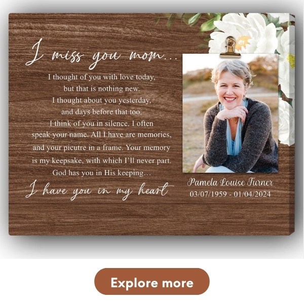 Personalized Memorial gift For Mom In Heaven - Custom Canvas Print