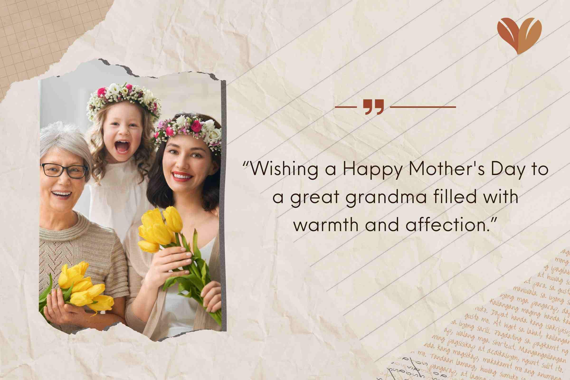 Short & Sweet with Memorable Mother's Day Messages for Great Grandma