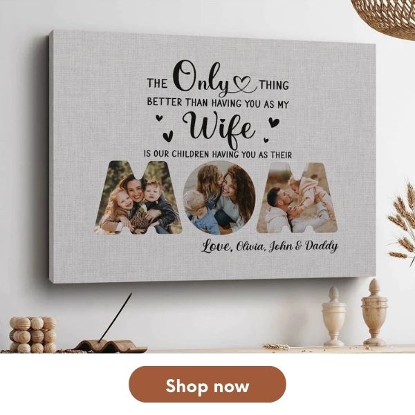 Personalized Funny Mothers Day Quotes from Husband to Wife - Custom Photo Canvas Print - Mymindfulgifts