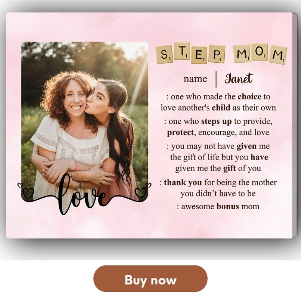 Customized Step Mom Artwork Mother's Day messages for stepmom