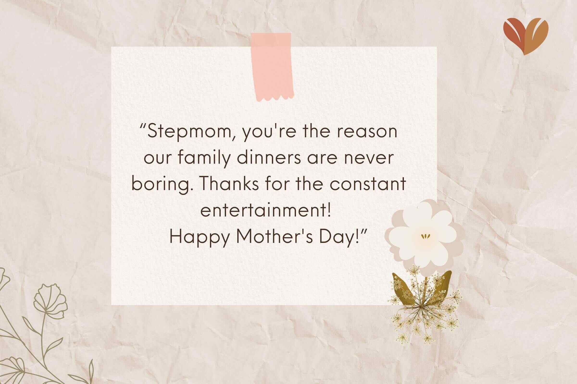 Funny Mother's Day Messages for Stepmom to Show You Care