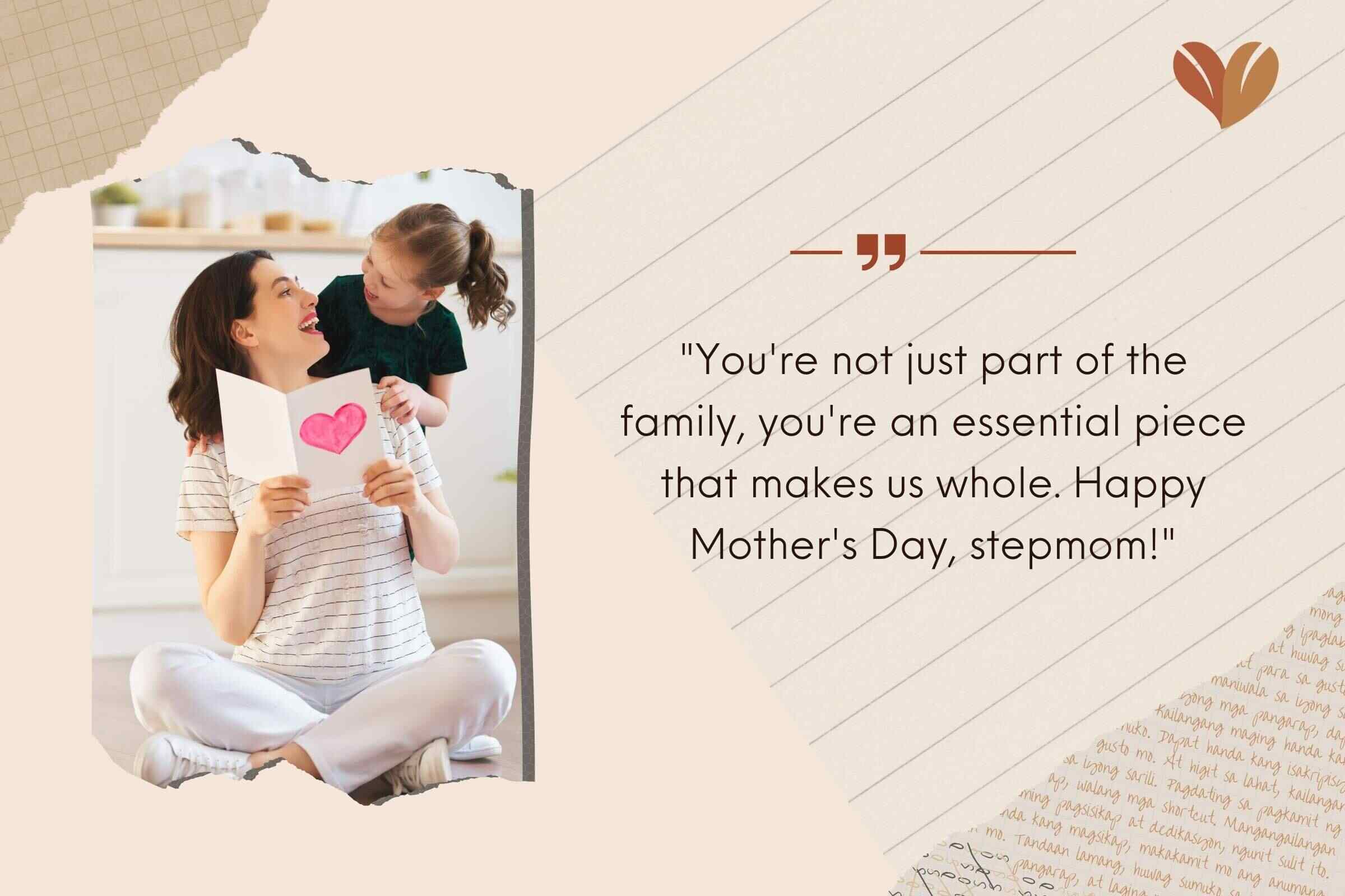 Mother's Day Card Sayings for Stepmoms to Make Her Giggle