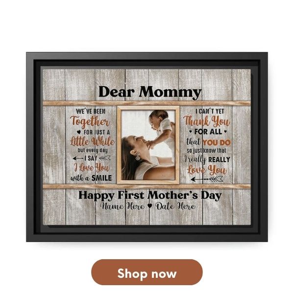 Happy First Mothers Day Quotes: Dear Mommy - Personalized Mother's Day Gift For Wife From Husband - Custom Canvas Print - Mymindfulgifts