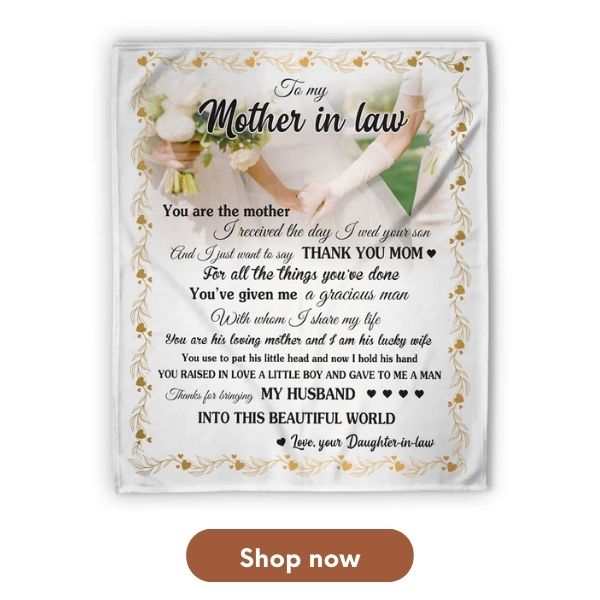 Mothers Day Message For Mother In Law - To my mother-in-law - Personalized Mother's Day, Birthday gift for Mother-in-law - Custom Blanket - MyMindfulGifts
